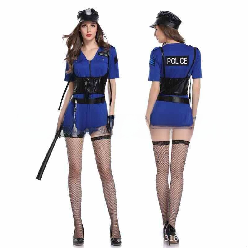 Ethnic Wear Fashion Brand - Strój Policjantki na Halloween, uwodzicielski makijaż,