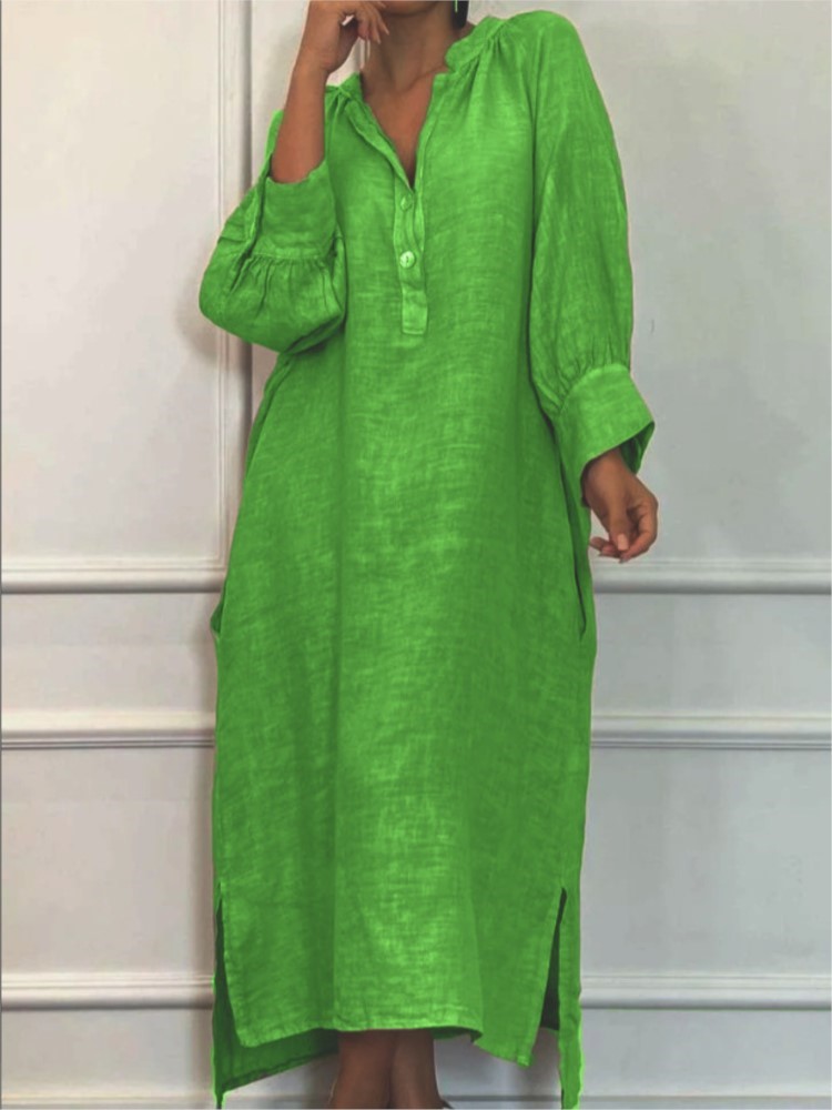 Ethnic Fashion Wear - Modne bawełniane lniane sukienki damskie z