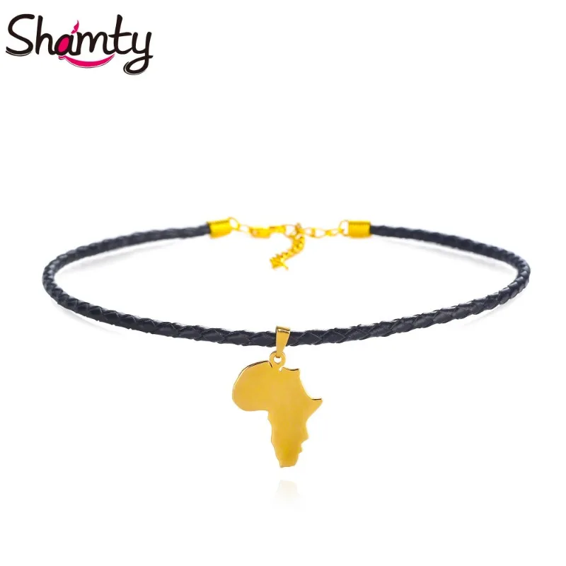Women'S Ethnic Fashion Brands - Naszyjnik Choker Shamty Mapa Afryki Zawieszka