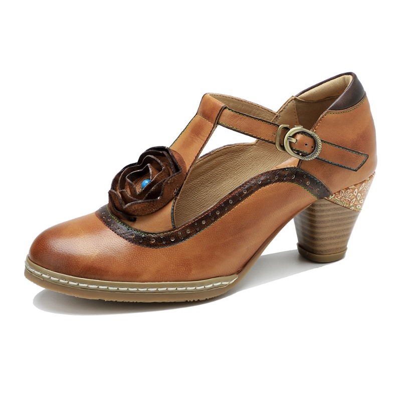 Women'S Ethnic Fashion Brands - 5cm Skórzane buty damskie z owczej
