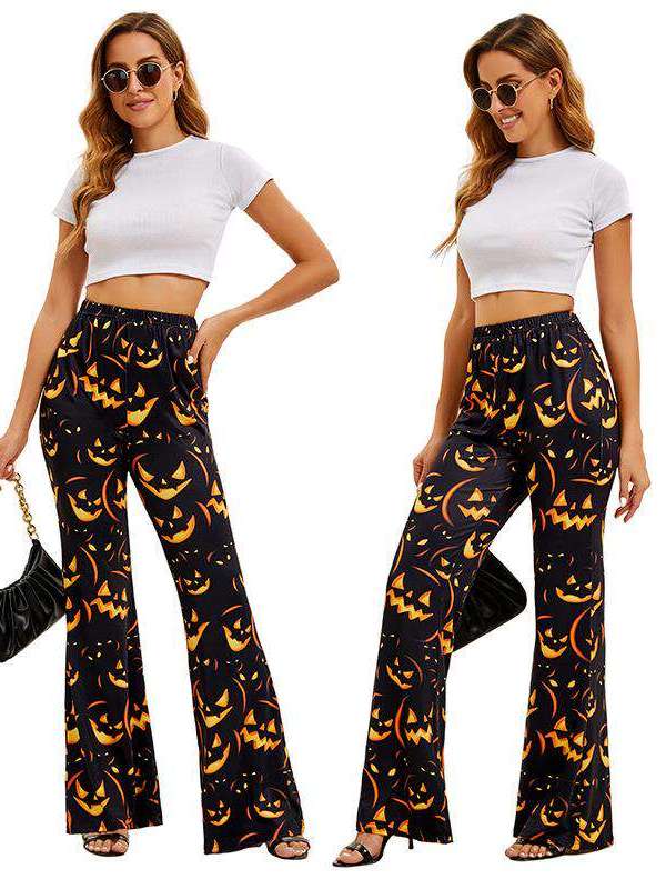 Ethnic Wear Fashion Brand - Spodnie damskie z nadrukiem dyni i
