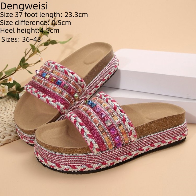 Ethnic Fashion In - Damskie sandały w stylu boho, retro,