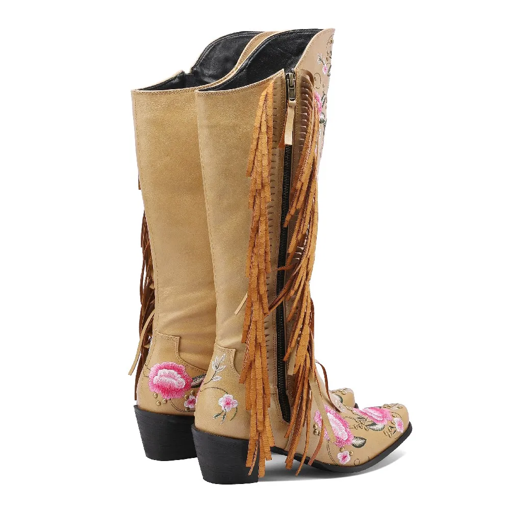 Moda Haft Kwiat Zachodnie buty – Ethnic Fashion In recenzja i cena