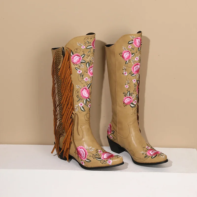 Moda Haft Kwiat Zachodnie buty – Ethnic Fashion In recenzja i cena